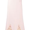 MINC ecofashion Ankle Length Embroidered Skirt in Pink Linen
