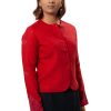 MINC ecofashion Classic Embroidered Jacket in Ruby Red Linen