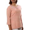 MINC ecofashion Classic Embroidered Short Kurti In Orange Khadi Cotton