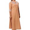 MINC ecofashion Embroidered Kurti in Orange Khadi Cotton