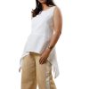 MINC ecofashion Handkerchief Hem Tunic in White Linen
