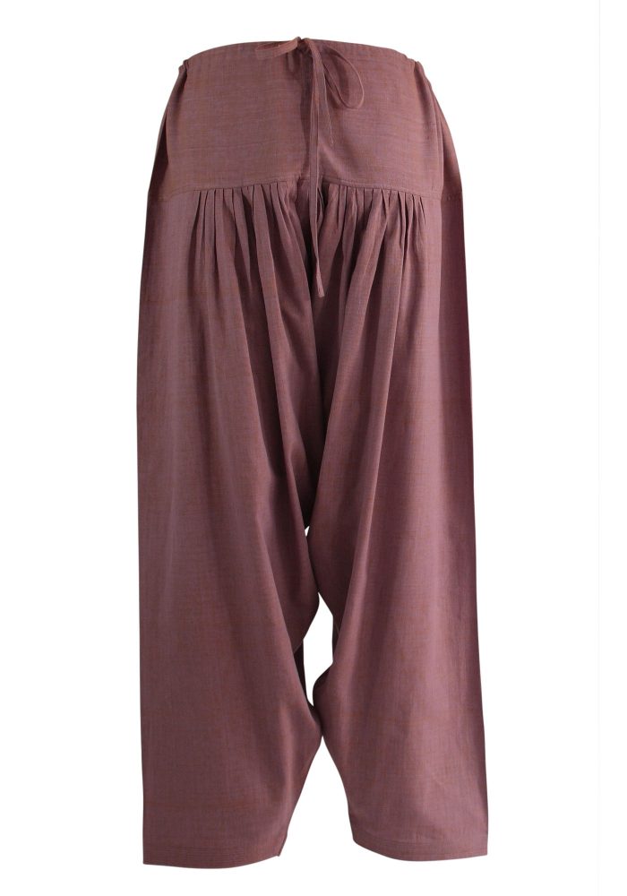 MINC ecofashion Pleated Drawstring Pants in Purple Khadi Cotton