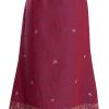 MINC ecofashion Skirt in Purple Linen with Floral Embroidery