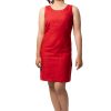 MINC ecofashion Stephanie Short Dress In Bright Red Linen