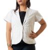 MINC ecofriendly couture Classic Black on White Pinstripes Cotton Summer Jacket