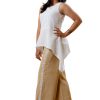 MINC ecofriendly couture Embroidered Palazzo in Yellow Khadi Cotton