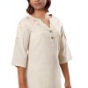 MINC smart casuals Embroidered Kurti in Yellow Khadi Cotton