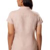 MINC womens Classic Pleated Beige Linen Shirt