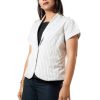 MINC womens high fashion brand Classic Black on White Pinstripes Cotton Summer Jacket
