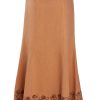 MINC Ankle Length Embroidered Skirt in Biscuit Linen Silk