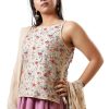 MINC Bridal Couture Sleeveless Hand Embroidered Beige Silk Top
