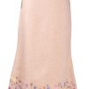 MINC Embroidered Long Skirt in Dune Beige Linen