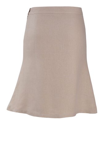 MINC Knee Length A-Line Skirt in Off-White Linen