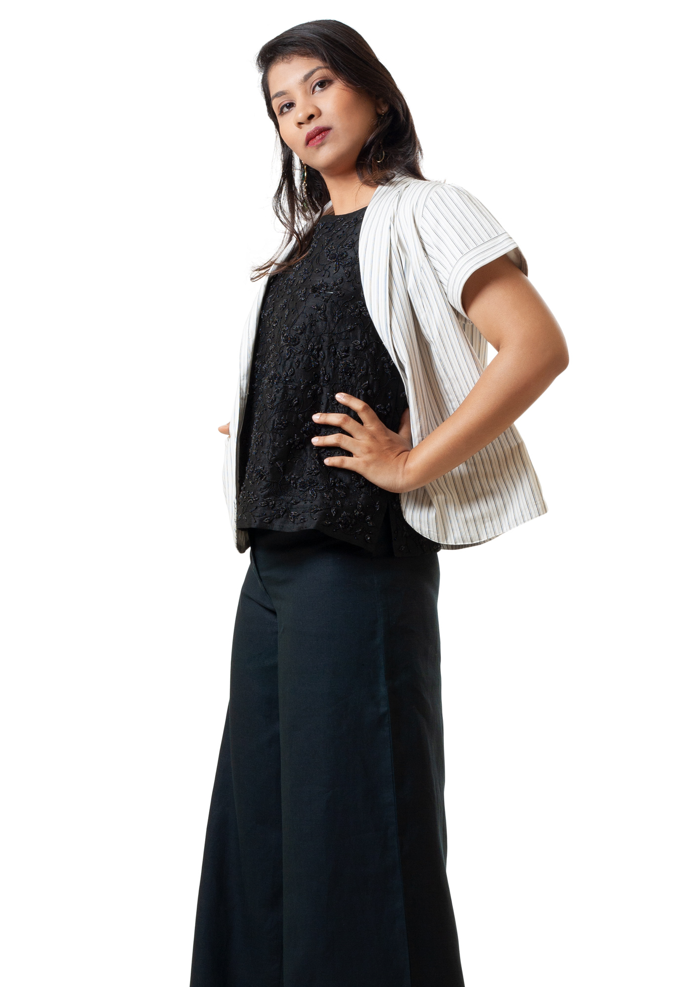 MINC Women's Couture Classic Palazzo in Black Linen