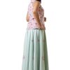 MINC ecofashion Ankle Length Embroidered Light Blue Khadi Cotton Lehenga