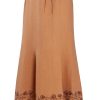 MINC ecofashion Ankle Length Embroidered Skirt in Biscuit Linen Silk