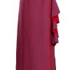 MINC ecofashion Ankle Length Side Ruffle Skirt in Purple Linen