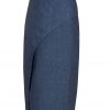 MINC ecofashion Asymmetric Ankle Length Skirt in Blue Linen