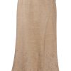 MINC ecofashion Embroidered Long Skirt in Beige Khadi Cotton