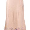MINC ecofashion Embroidered Long Skirt in Dune Beige Linen