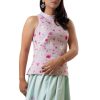 MINC ecofashion Hand Embroidered Cut Away Shoulder Top In Lilac Linen