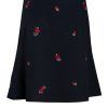 MINC ecofashion Knee Length Embroidered Skirt in Black Linen
