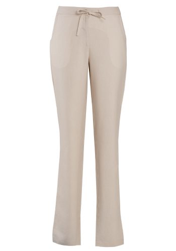MINC ecofashion Narrow Trousers in Off White Linen with Drawstring