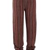 MINC ecofashion Red Black & White Striped Khadi Cotton Drawstring Pants