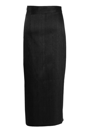 MINC Asymmetric Ankle Length Skirt in Black Silk