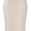MINC Asymmetric Knee Length Skirt in Off-White Linen