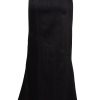 MINC Maxi Skirt with Asymmetric Detail in Black Silk