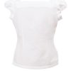 MINC Petite Blossoms Embroidered Top in White Cotton Linen
