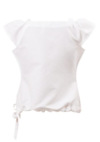 MINC Petite Blossoms Girls Top In White Linen Cotton