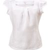 MINC Petite Blossoms Top in White Cotton Linen