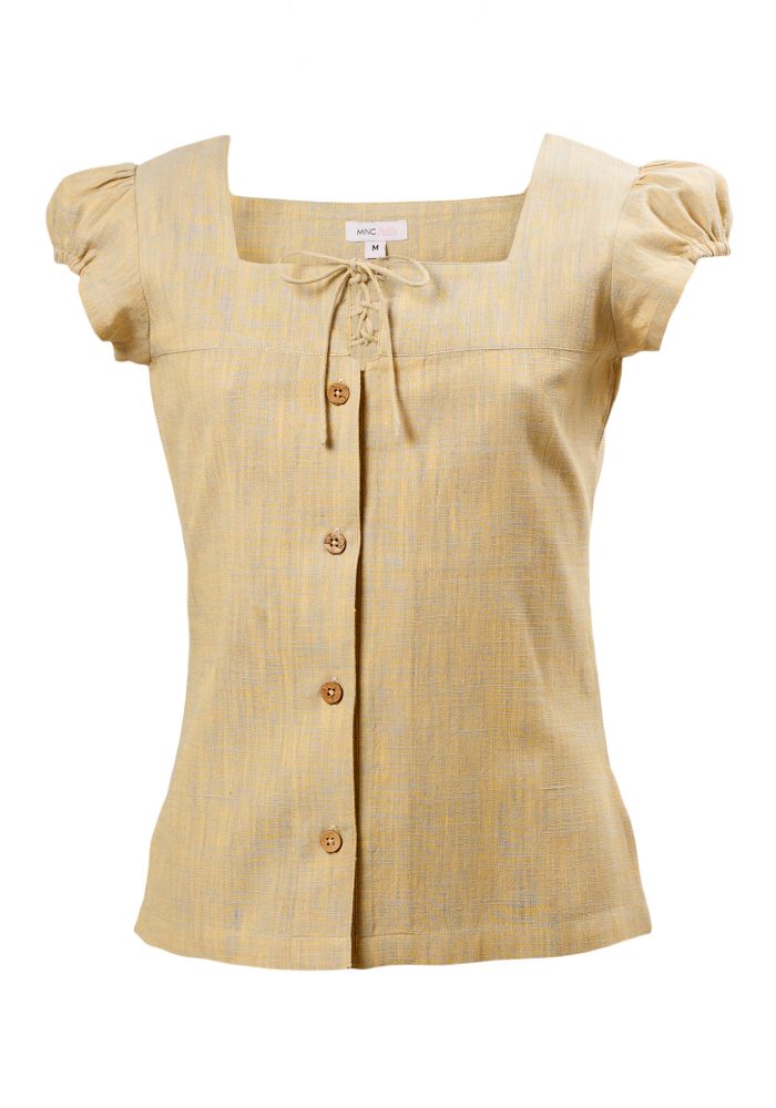 MINC Petite Buttercup Girls Top in Yellow Khadi Cotton