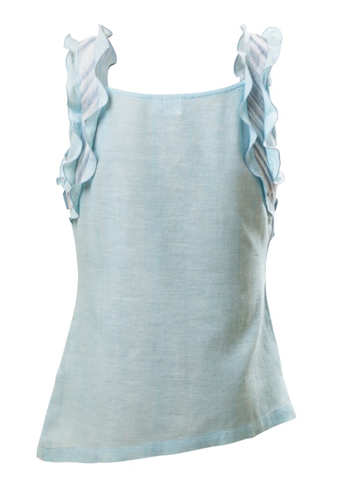 MINC Petite Daffodil Girls Top in Sky Blue Khadi Cotton