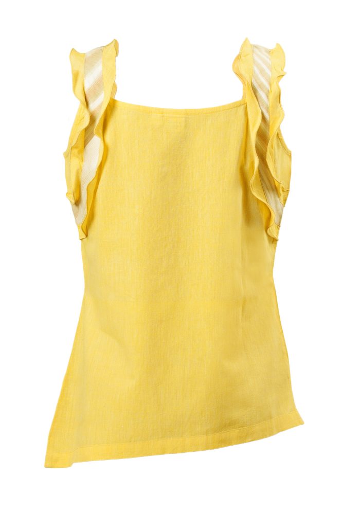 MINC Petite Daffodil Girls Top in Yellow Khadi Cotton