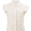 MINC Petite Embroidered Girls Shirt in Off White Khadi Cotton