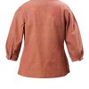 MINC Petite Embroidered Girls Shirt in Red Khadi Cotton