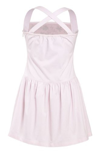 MINC Petite Embroidered Halter Dress in Pink Cotton Twill
