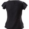 MINC Petite Embroidered Yoke Girls Top in Black Cotton