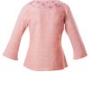 MINC Petite Floral Embroidered Kurti Top in Pink Khadi Cotton