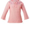 MINC Petite Floral Embroidered Top in Pink Khadi Cotton