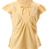 MINC Petite Gathered Yoke Girls Top in Yellow Khadi Cotton