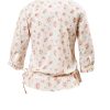 MINC Petite Girls Boatneck Gathered Ruffle Top in Printed Cotton