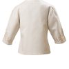 MINC Petite Girls Button Down three fourth sleeve Embroidered Jacket in Off White Linen