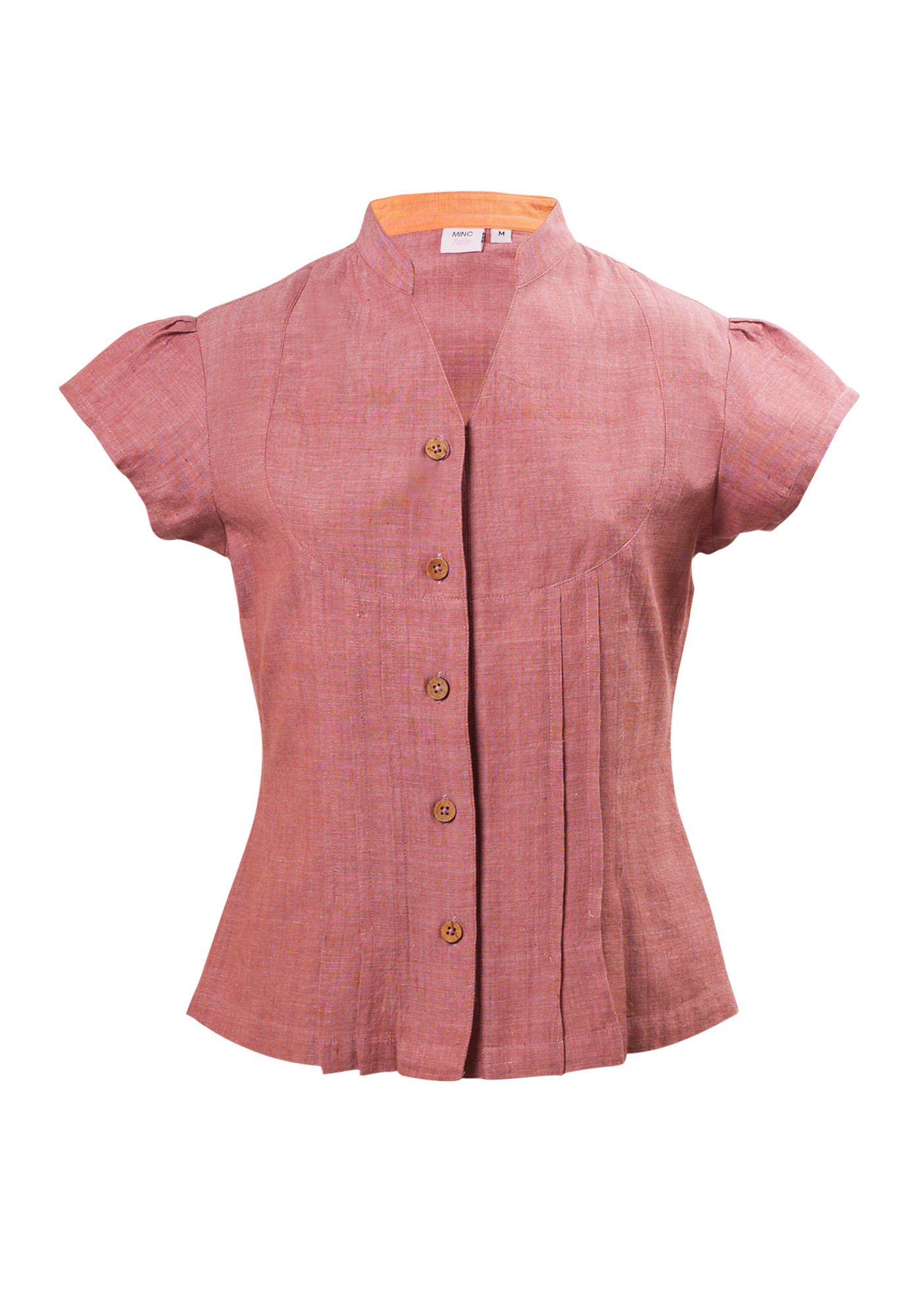 MINC Petite Girls Couture Shirt in Dusty Red Khadi Cotton