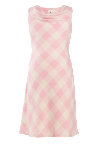 MINC Petite Girls Cowl Neck Dress in Yarn Dyed Cotton Checks