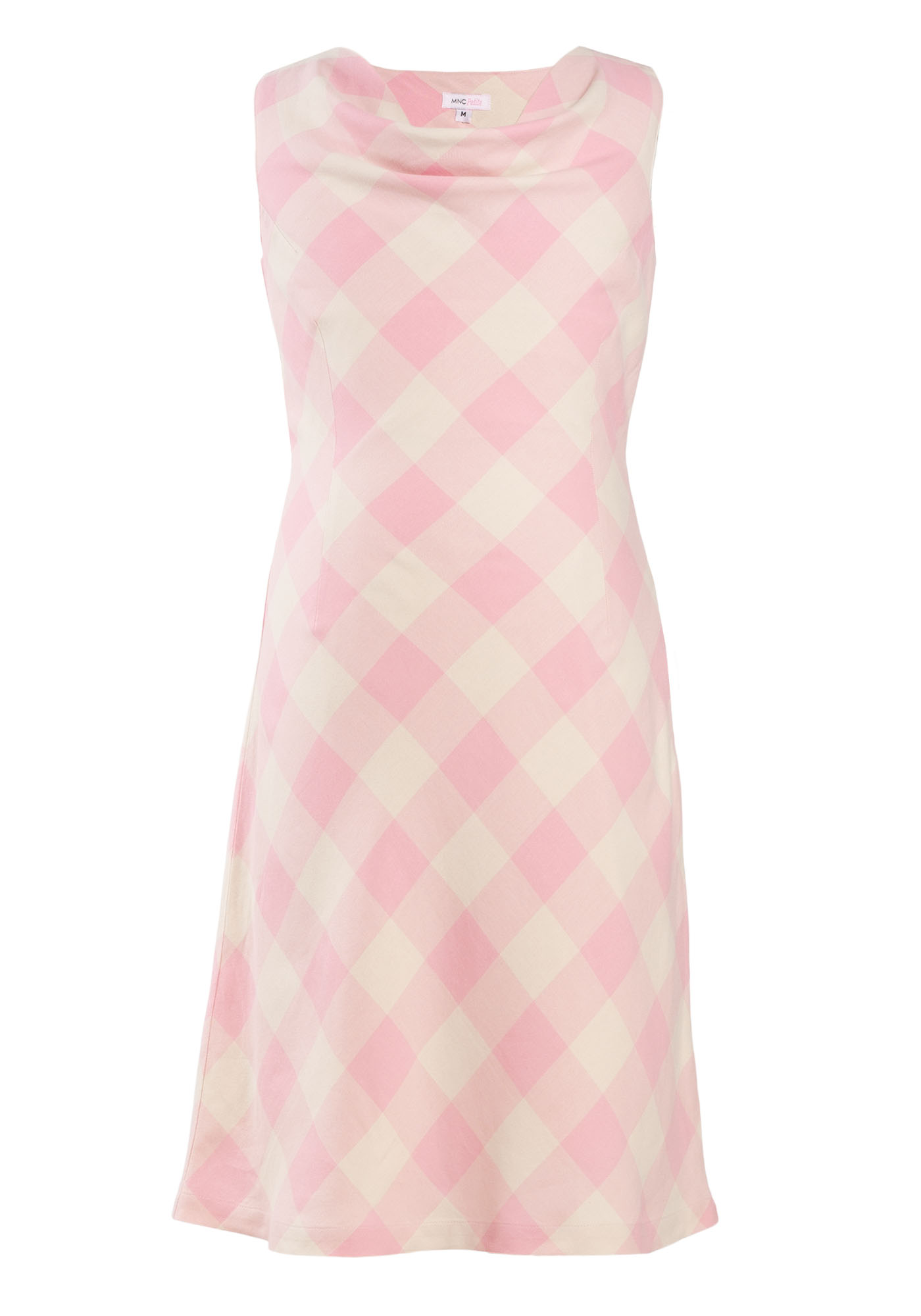 MINC Petite Girls Cowl Neck Dress in Yarn Dyed Cotton Checks