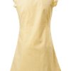 MINC Petite Girls Embroidered Dress in Yellow Cotton